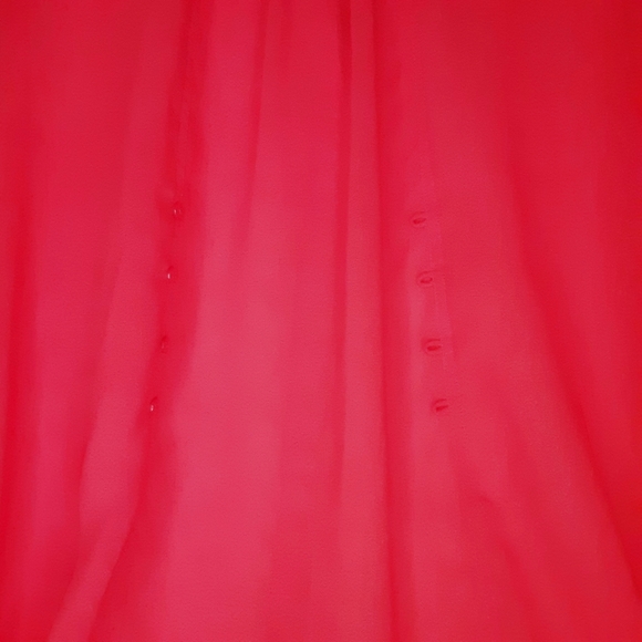 Charlotte Russe Red Sheer Button Front Shirt Size Medium - Picture 6 of 11